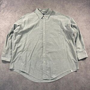 Vintage Lands End OCBD Shirt Mens 19 35 Made In USA